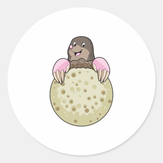 Sticker Rond Mole with Moon (Devant)