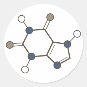 Sticker Rond molécule de caféine