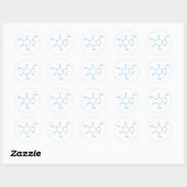 Sticker Rond Molécule de caféine bleue (Feuille)