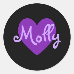 Sticker Rond Molly en pourpre