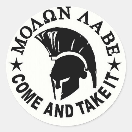 Sticker Rond Molon Labe (Devant)