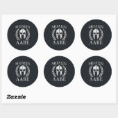 Sticker Rond Molon Labe Chrome Comme Casque Spartan sur Grille (Feuille)