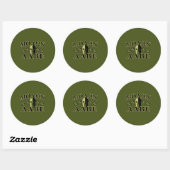 Sticker Rond Molon Labe Spartan 5 étoiles Olive Green (Feuille)
