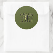 Sticker Rond Molon Labe Spartan 5 étoiles Olive Green (Sac)