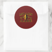 Sticker Rond Molon Labe Spartan Warrior 5 étoiles Bourgogne (Sac)