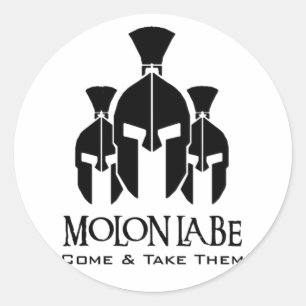 Sticker Rond MOLON LABE Triple Mots de menace