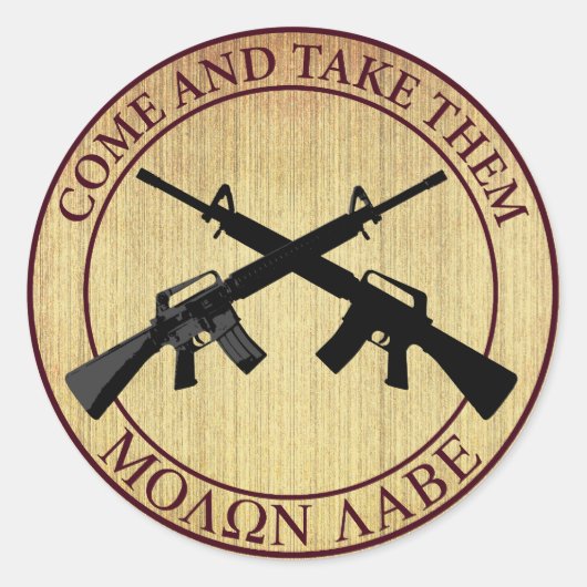 Sticker Rond Molon Labe (venu et prenez-les) (Devant)