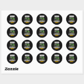 Sticker Rond Mom Of The Birthday Boy Monster Truck Family Match (Feuille)