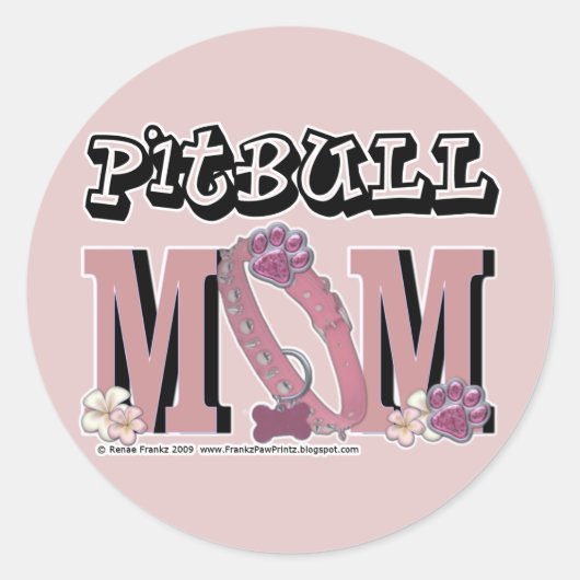 Sticker Rond MOM Pitbull (Devant)