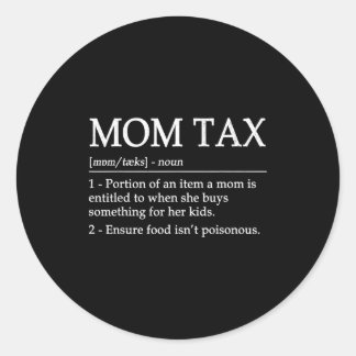 Sticker Rond Mom tax definition women's black short sleeve