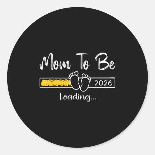 Sticker Rond Mom To Be 2026 Loading Soon To Be Mommy Promoted T (Devant)