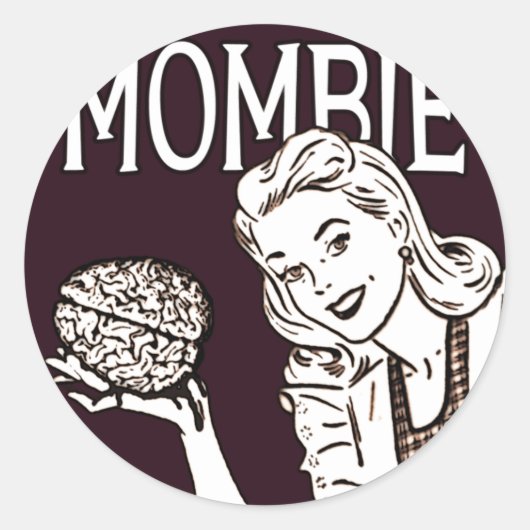 Sticker Rond Mombie Retro Zombie (Devant)