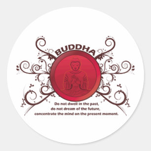 Sticker Rond Moment actuel de Bouddha