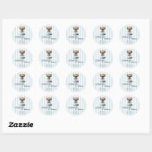 Sticker Rond Mommies and Martinis Blue Bow Boy Baby shower (Feuille)