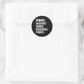 Sticker Rond Moms contre les pantalons blancs de baseball maman (Sac)