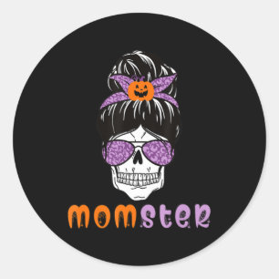 Sticker Rond Momster Maman Monster Halloween