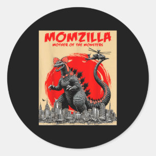 Sticker Rond Momzilla mère de monstres rétro vintage maman
