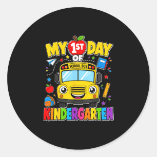 Sticker Rond Mon 1er jour de bus scolaire de maternelle enfants