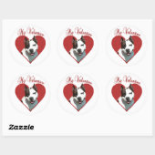 Sticker Rond Mon AmStaff Valentine (Feuille)