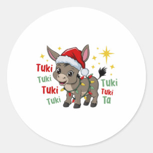 Sticker Rond Mon âne de Noël mexicain Burrito Sanero espagnol