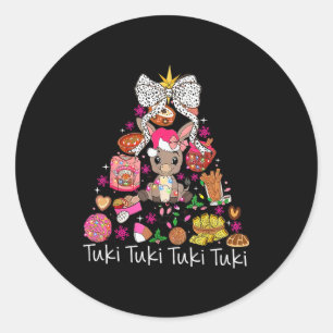 Sticker Rond Mon âne de Noël mexicain Sabanero Mi Burrito Espag
