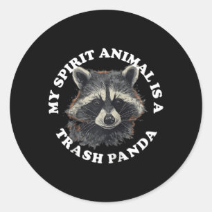 Sticker Rond Mon Animal Spirit Est Un Panda De Baseball Trash