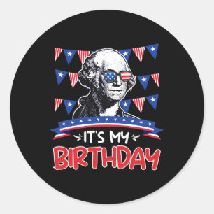 Sticker Rond Mon anniversaire fête de l'Indépendance George Was