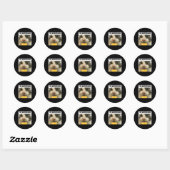 Sticker Rond Mon Apolocheese Funny Chat Mème Brainrot Gen Z Hum (Feuille)