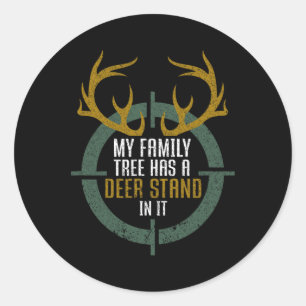 Sticker Rond Mon Arbre Familial A Un Deer Stand Dans Il Chasse
