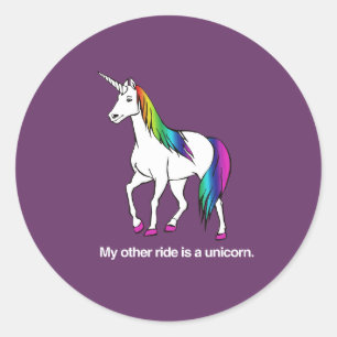 STICKER ROND MON AUTRE VOITURE EST UN LICORNE