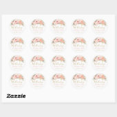 Sticker Rond Mon Baptême fleurs roses (Feuille)