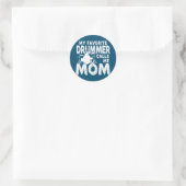 Sticker Rond Mon Batteur Favori M'Appelle Maman Drum Drôle (Sac)