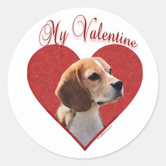 Sticker Rond Mon Beagle Valentine (Devant)