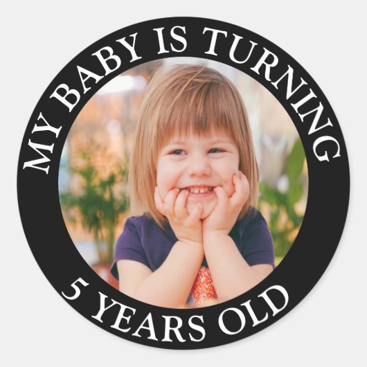 Sticker Rond Mon bébé a 5 ans (Devant)