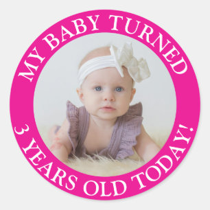 Sticker Rond Mon bébé a eu 5 ans aujourd'hui