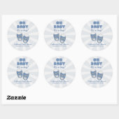 Sticker Rond Mon bébé | Chaussures bébé Dusty Baby shower garço (Feuille)