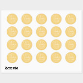 Sticker Rond Mon bébé Merci de Baby shower jaune (Feuille)