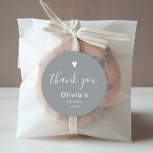 Sticker Rond Mon bébé Merci gris