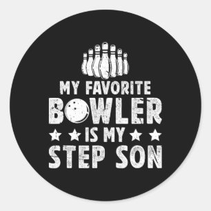 Sticker Rond Mon Bowler Favori Stepdad Bowling Step-papa D'Un B