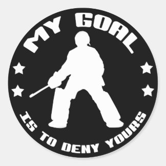 Sticker Rond Mon but, Hockey sur gazon (noir)