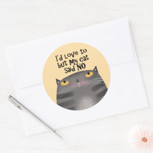 Sticker Rond Mon chat a dit NON