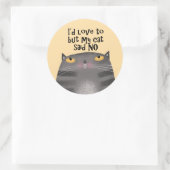 Sticker Rond Mon chat a dit NON (Sac)
