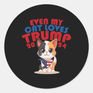 Sticker Rond Mon chat aime Trump 2024 2