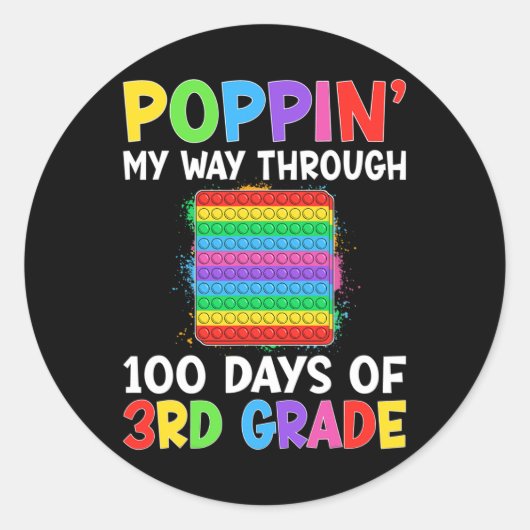 Sticker Rond Mon Chemin À Travers 100 Jours D'École 3E Année En (Devant)