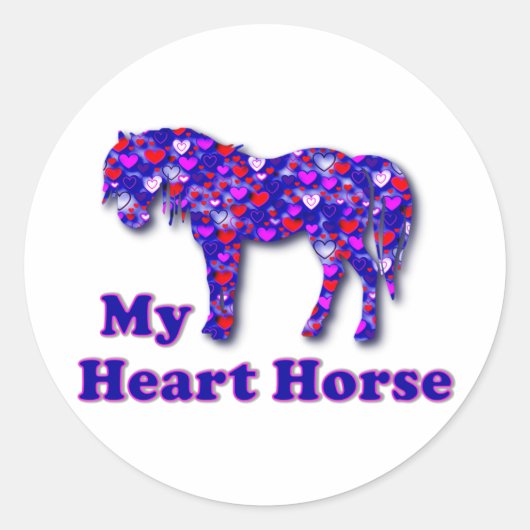 Sticker Rond Mon cheval de coeur (Devant)