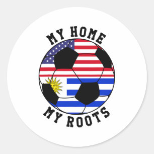 Sticker Rond Mon chez moi mes racines drapeau uruguayen T Shirt
