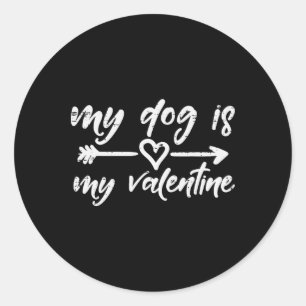 Sticker Rond Mon chien valentin drôle propriétaire d'animal mam