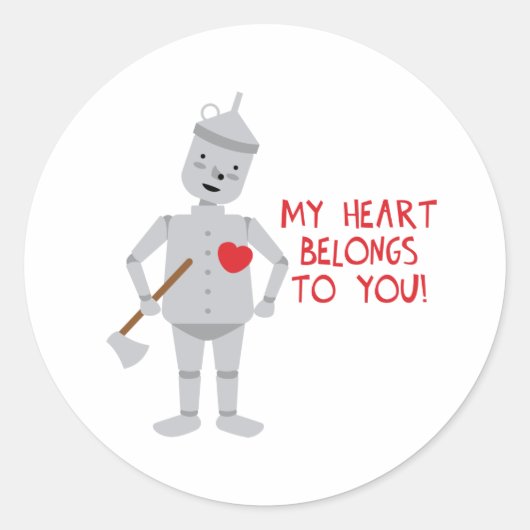 Sticker Rond Mon coeur appartient (Devant)
