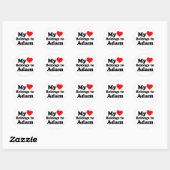 Sticker Rond Mon coeur appartient à Adam (Feuille)