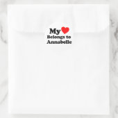 Sticker Rond Mon coeur appartient à Annabelle (Sac)